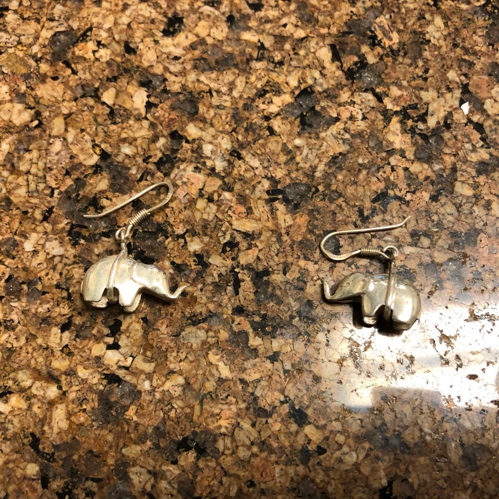 Sterling silver elephant earrings